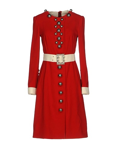 DOLCE&GABBANA Midi-Kleid Ziegelrot 96% Schurwolle, 2% Elastan, 2% Polyamid