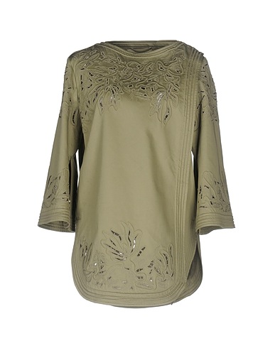ERMANNO SCERVINO Jacket Military green 54% Cotton, 43% Lyocell, 3% Elastane