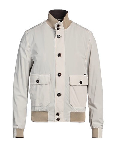 MOORER Jacket Off white 88% Polyamide, 12% Polyurethane