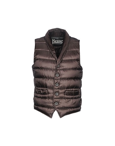 HERNO Vest Dark brown 100% Polyamide