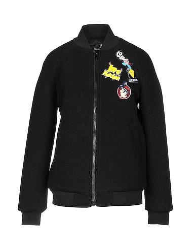 LOVE MOSCHINO Bomber Black 78% Polyester, 22% Wool, Elastane