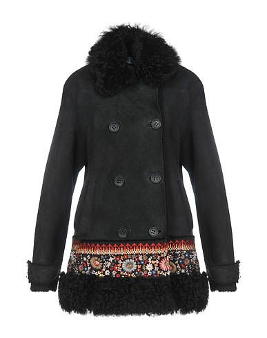 REDValentino Coat Black Sheep fur, Shearling