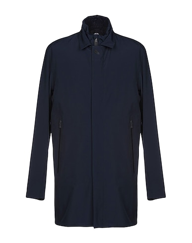 PEOPLE OF SHIBUYA Full-length jacket Blue 89% Polyester, 11% Elastane