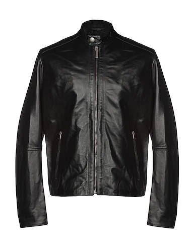 BIKKEMBERGS Biker jacket Black 100% Lambskin