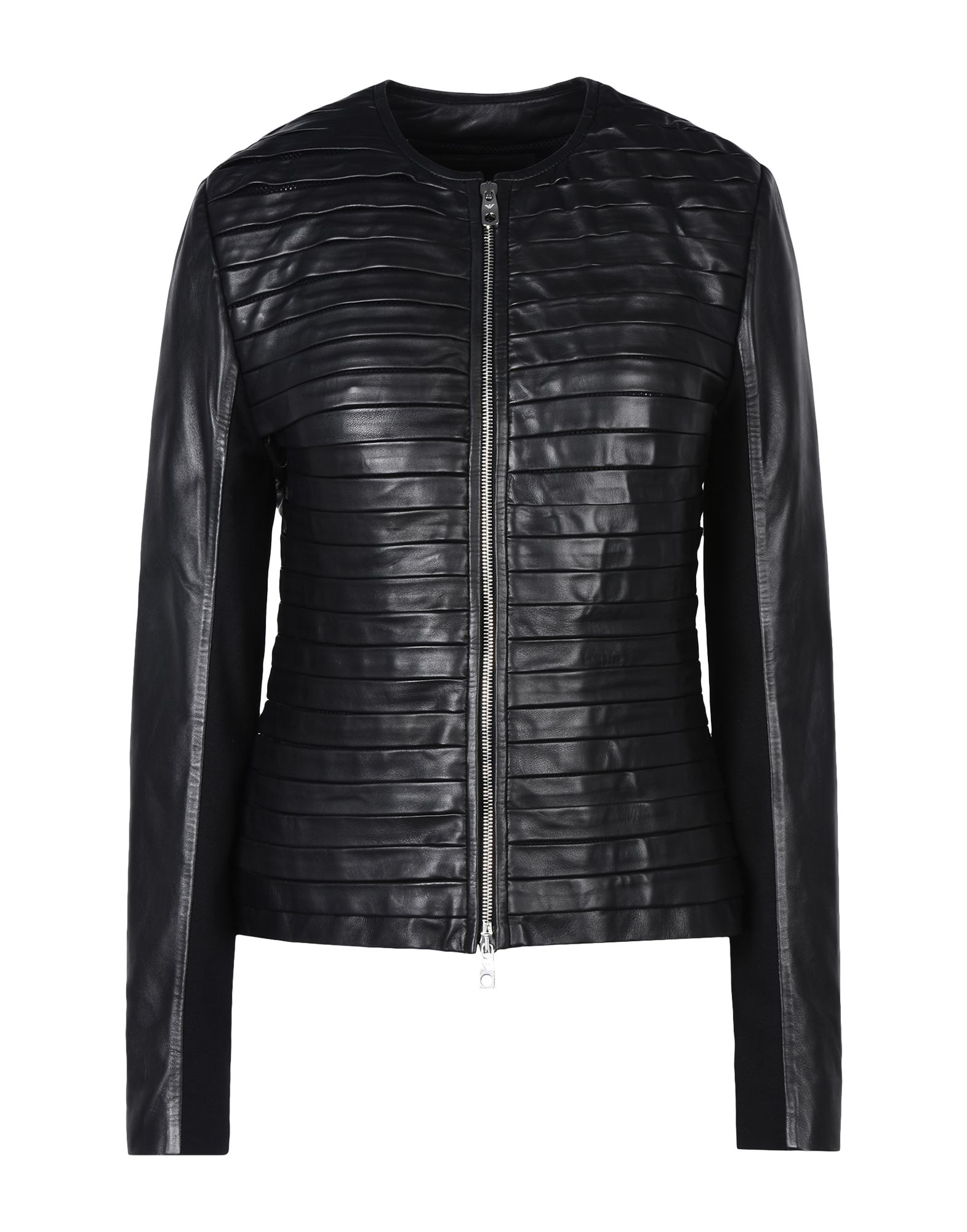 armani leather jacket womens