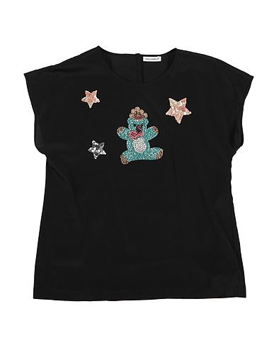 DOLCE&GABBANA Top Black 91% Silk, 9% Elastane, Crystal, Polyester, Polyamide