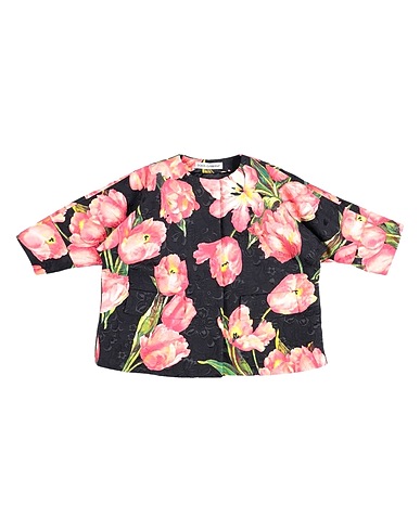 DOLCE&GABBANA Full-length jacket Black 54% Cotton, 34% Viscose, 12% Silk