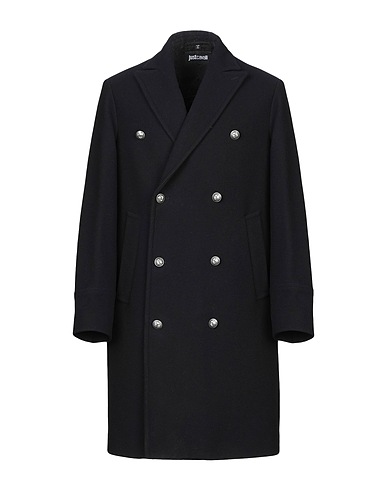 JUST CAVALLI Coat Midnight blue 80% Virgin Wool, 20% Polyamide, Acetate, Viscose, Cotton