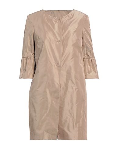 ANNIE P. Full-length jacket Light brown 100% Polyester