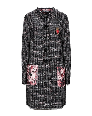 DOLCE&GABBANA Coat Black 50% Cotton, 20% Acrylic, 14% Polyester, 10% Viscose, 6% Other Fibres