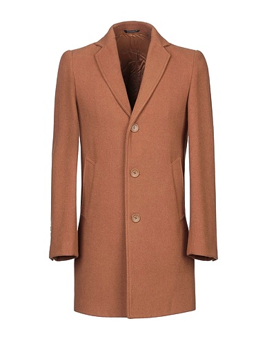 DANIELE ALESSANDRINI HOMME Coat Brown 60% Wool, 40% Polyester