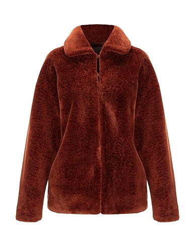 I AM ANN Teddy Coat Rust 50% Acrylic, 50% Polyester