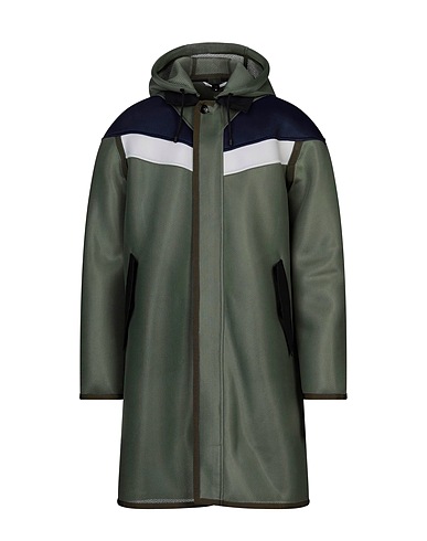 VALENTINO GARAVANI Full-length jacket Military green 100% Polyester, Cotton, Viscose