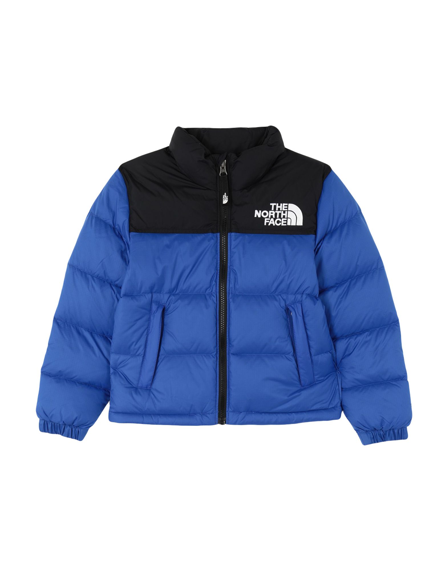 blue north face down jacket