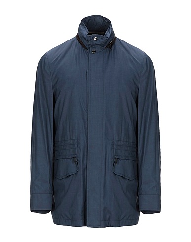 MOORER Full-length jacket Midnight blue 51% Virgin Wool, 49% Silk