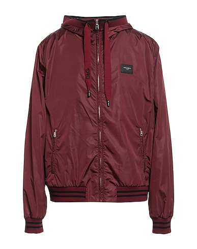 DOLCE&GABBANA Jacket Burgundy 100% Polyamide, Zamak, Calfskin, Cotton, Elastane