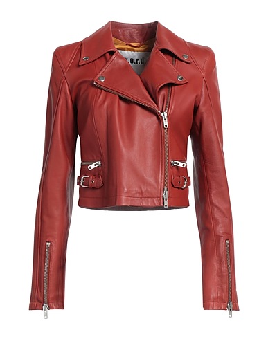 SWORD 6.6.44 Giacca biker Marrone 100% Pelle di agnello
