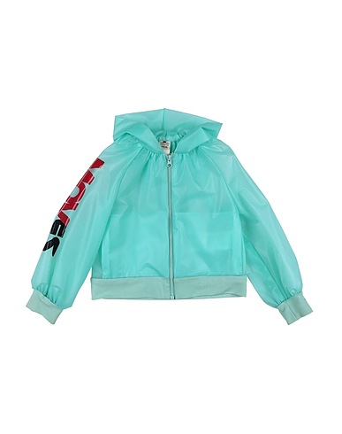 ELISABETTA FRANCHI Jacket Sky blue 100% Polyurethane, Cotton, Elastane