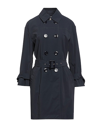 HERNO Double breasted pea coat Navy blue 100% Cotton, Polyurethane