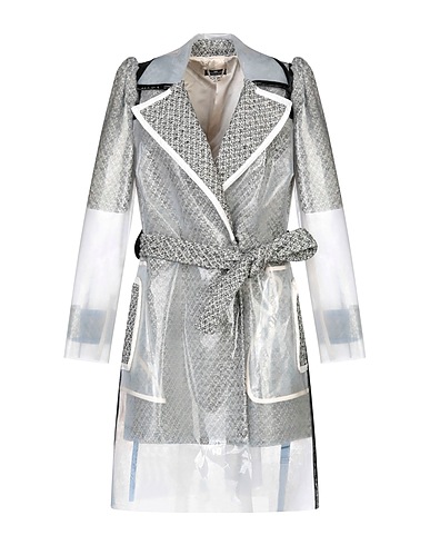 ELISABETTA FRANCHI Coat Beige 100% Polyurethane, Cotton, Acetate, Polyester, Polyamide