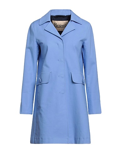 HERNO Full-length jacket Pastel blue 98% Cotton, 2% Elastane