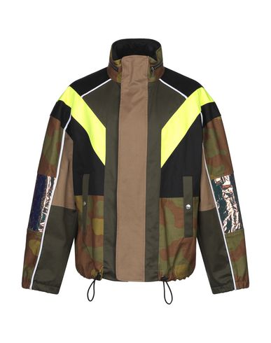 Shop Dsquared2 Man Jacket Military Green Size 40 Cotton, Elastane, Polyurethane Coated, Polyester