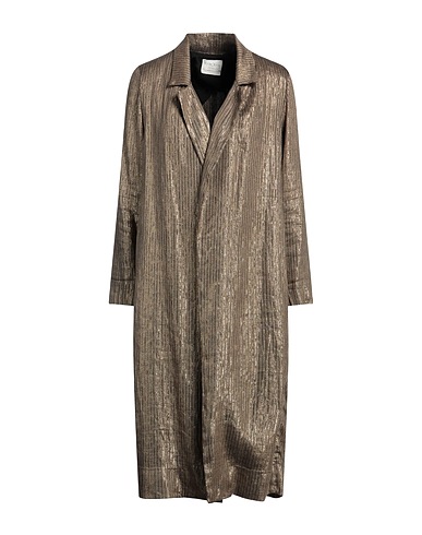 FORTE_FORTE Full-length jacket Gold 58% Linen, 38% Acetate, 4% Metallic Polyester