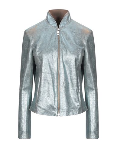 Peuterey Leather Jacket In Turquoise