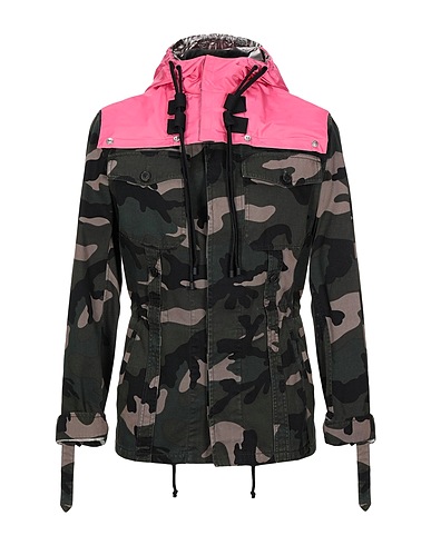 VALENTINO GARAVANI Jacke Dunkelgrün 100% Baumwolle, Perlmutt