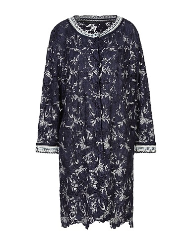 ERMANNO SCERVINO Soprabito Blu notte 86% Viscosa, 14% Poliestere, Cotone