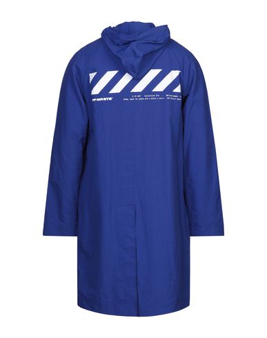 Off-white Man Overcoat Bright Blue Size Xxs Polyamide In Blue