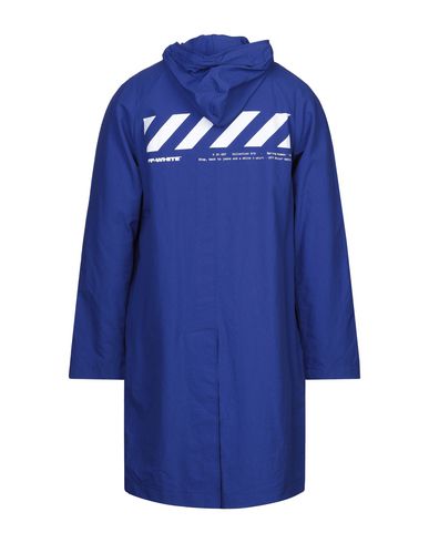 Shop Off-white Man Overcoat & Trench Coat Bright Blue Size Xxs Polyamide