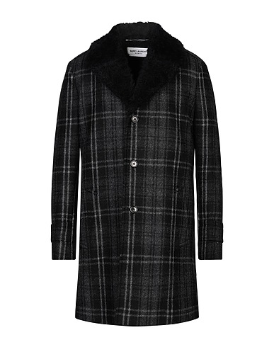 SAINT LAURENT Coat Black 100% Virgin Wool