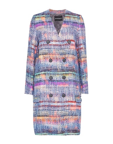 EMPORIO ARMANI Coat Blue 37% Polyester, 34% Acrylic, 19% Cotton, 5% Polyamide, 5% Other Fibres