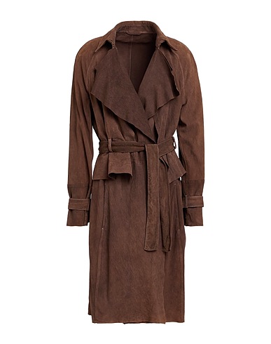 EMPORIO ARMANI Full-length jacket Dark brown 100% Goat skin
