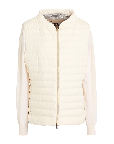 HERNO Shell jacket Ivory 51% Silk, 49% Cashmere