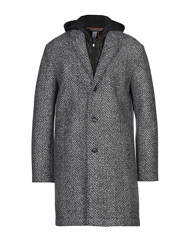 MASON'S COATS & JACKETS Black 60% Polyester, 25% Acrylic, 12% Virgin Wool, 3% Elastane