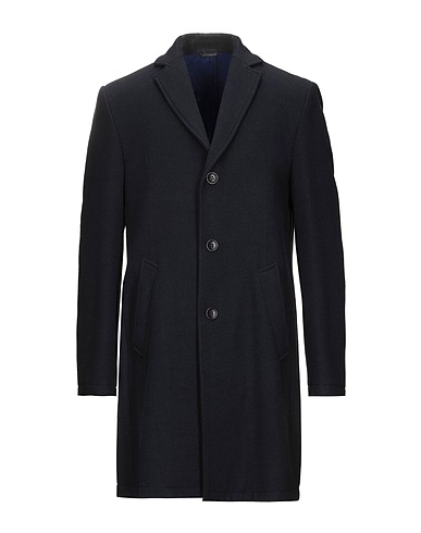 GREY DANIELE ALESSANDRINI Coat Midnight blue 78% Polyester, 20% Viscose, 2% Elastane