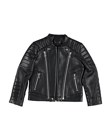 BALMAIN Blouson Noir 100% Cuir d'agneau