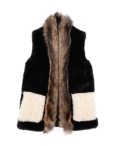 PINKO UP Teddy Coat Black 100% Polyester, Acrylic, Modacrylic