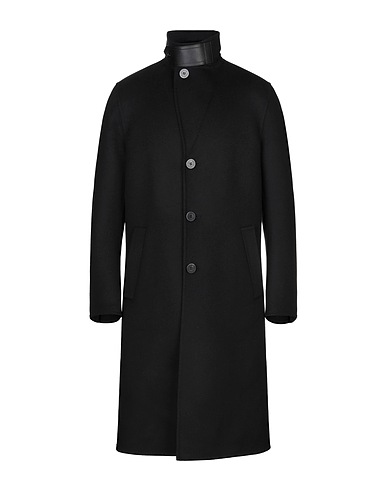 NEIL BARRETT Coat Black 90% Wool, 10% Cashmere, Lambskin