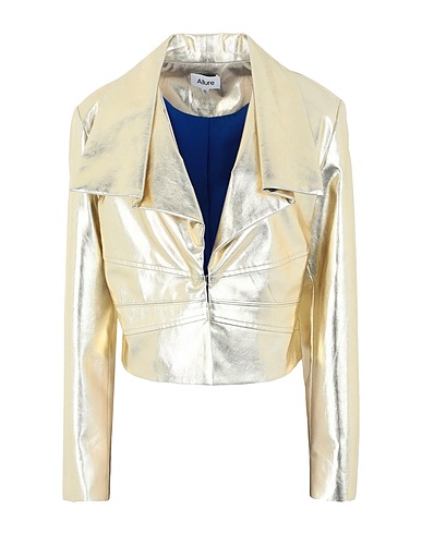 ALLURE Biker jacket Gold 55% Polyurethane, 45% Cotton