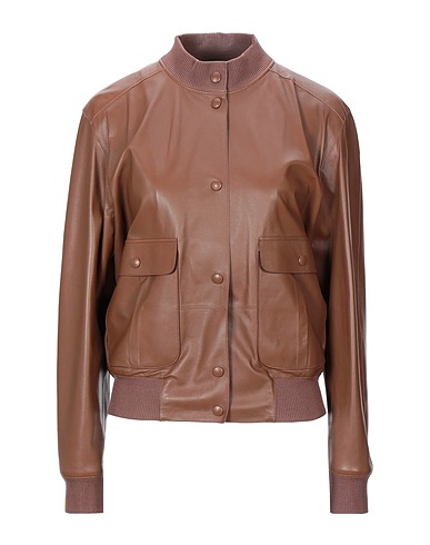 TOD'S Jacke Braun Schafleder, Baumwolle, Polyamid