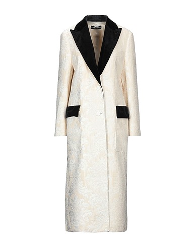 DOLCE&GABBANA Coat Ivory 34% Polyester, 34% Cotton, 32% Viscose