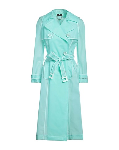 ELISABETTA FRANCHI Double breasted pea coat Light green 100% Polyurethane, Polyester