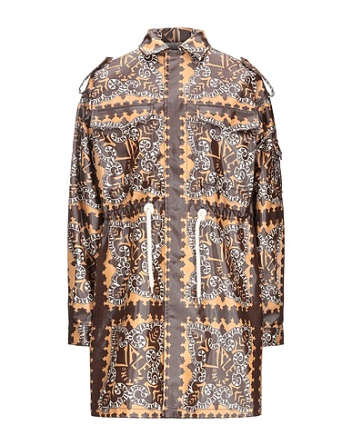 VALENTINO GARAVANI Full-length jacket Dark brown 73% Cotton, 27% Polyurethane