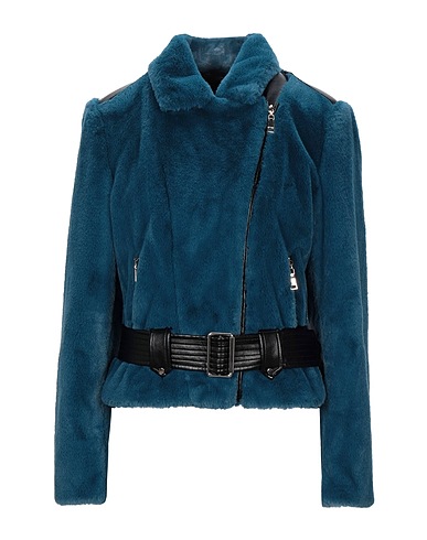 MY TWIN TWINSET Teddy Coat Deep teal 100% Polyester, Viscose, Polyurethane