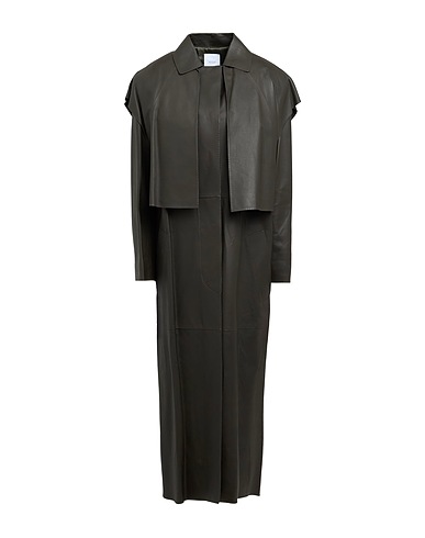 AGNONA Full-length jacket Dark green 100% Lambskin