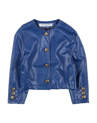PHILOSOPHY di LORENZO SERAFINI Blouson BLU 45% Polyuréthane, 33% Viscose, 17% Polyester, 5% Autres fibres
