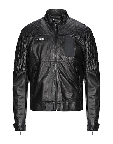 BIKKEMBERGS Biker jacket Black 100% Lambskin